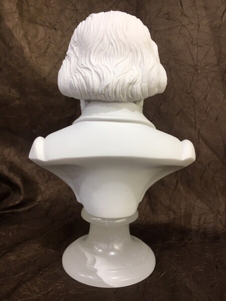 Johannes Brahms Marble Bust Sculpture German composer Back View